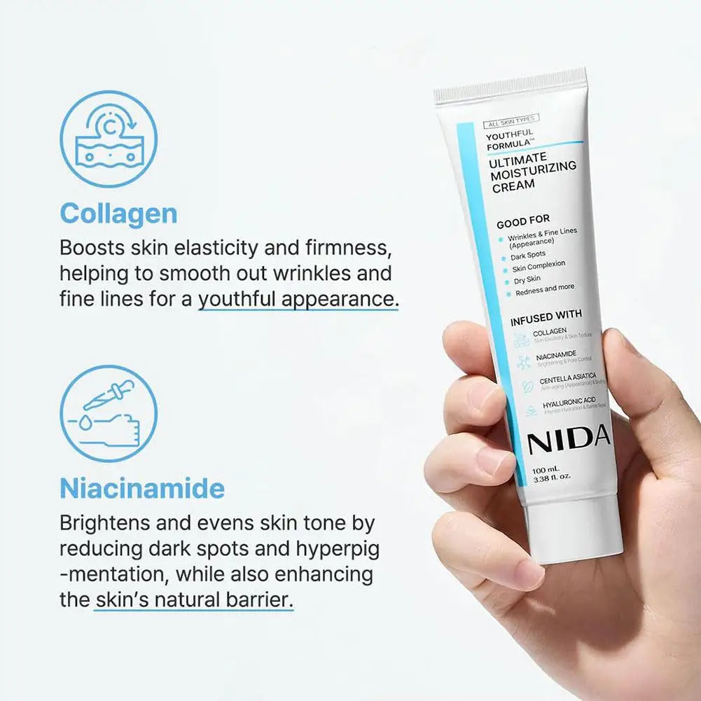 NIDA Daily Ultimate Moisturizing Cream Anti-Aging Whitening Repair Redness Essence Repairing Calming Pore Moisturizer Skin Care